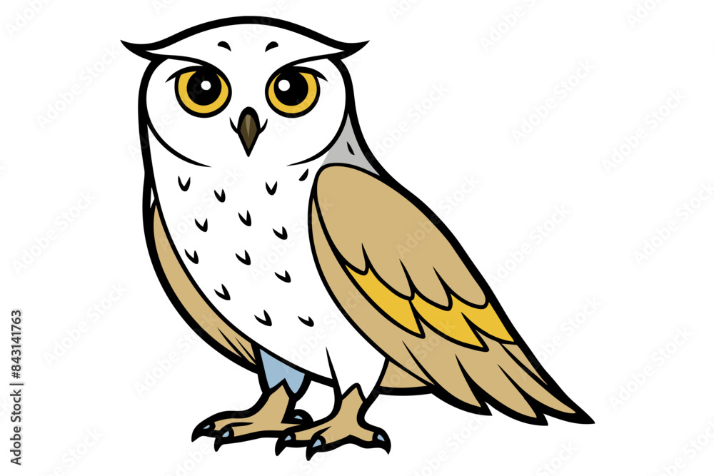 Snowy Owl different style vector illustration line art Snowy Owl different style vector illustration line art