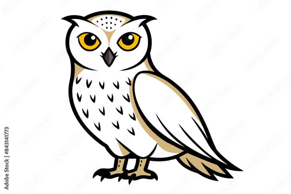 Obraz premium Snowy Owl different style vector illustration line art