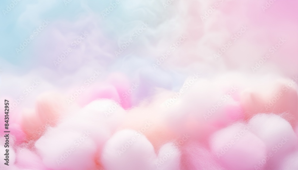 Fototapeta premium pastel colorful pink blue purple yellow sugar cotton