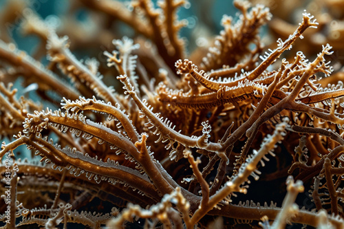 Brown Algae (Phaeophyta) with Detailed Structures and Color Pigments photo