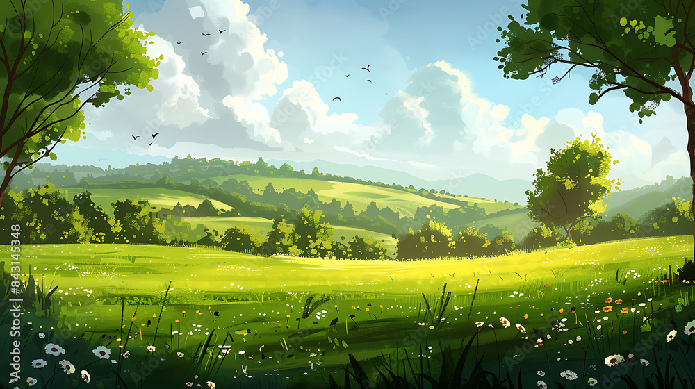 Fototapeta premium landscape illustration