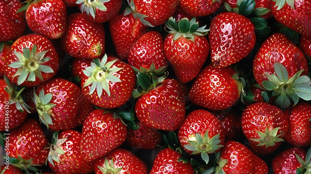   Strawberries surrounded by green foliage