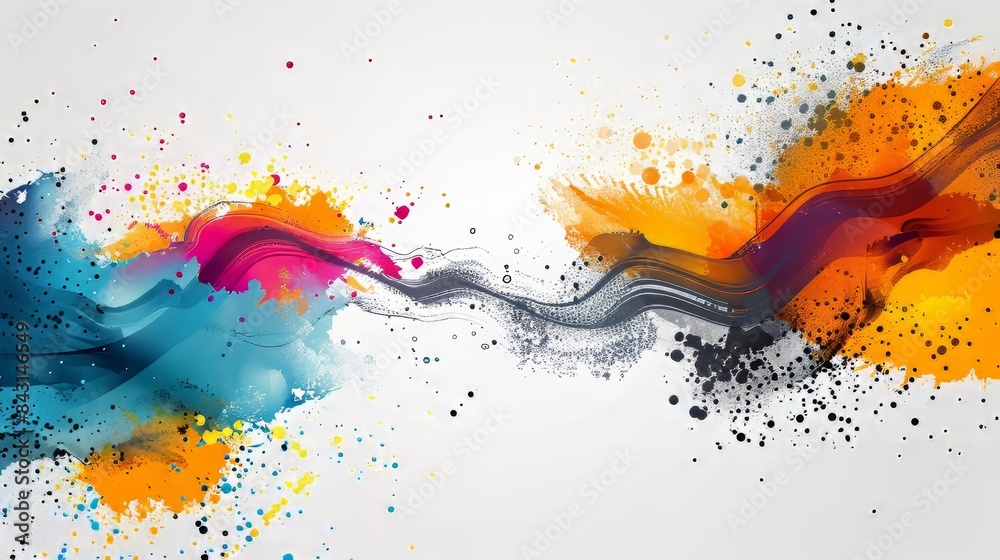Abstract Digital Painting With Colorful Splashes Abstract Digital Painting With Colorful Splashes