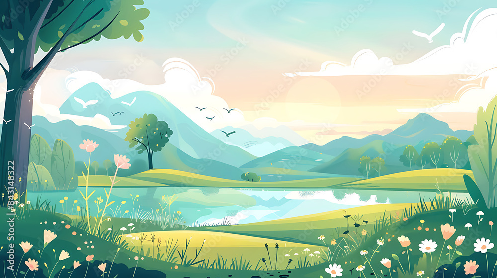 Naklejka premium landscape illustration