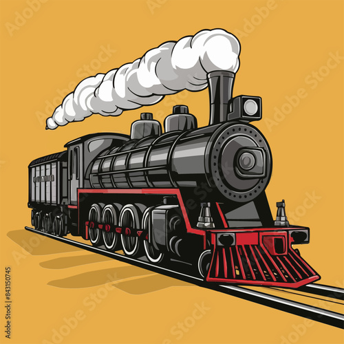 Customized illustration of new colorful steam train vector