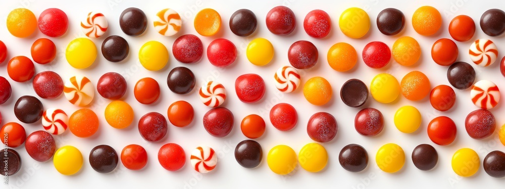 A simple and clean setup of Halloween candy, featuring an assortment of colorful candies and treats, isolated on a white background. The minimalistic style is bright and cheerful.
A simple and clean setup of Halloween candy, featuring an assortment of colorful candies and treats, isolated on a white background. The minimalistic style is bright and cheerful.