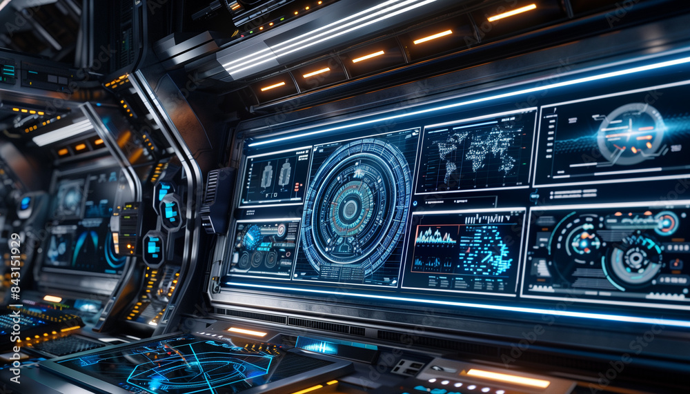 Modern Control Room Featuring Holographic Technology Modern Control Room Featuring Holographic Technology