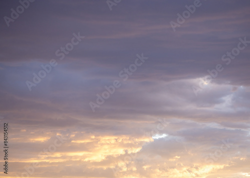 Fototapeta Naklejka Na Ścianę i Meble -  Sky with clouds sunset sunrise blue golden tint