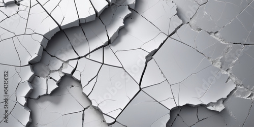 Cracked surface background silver and white