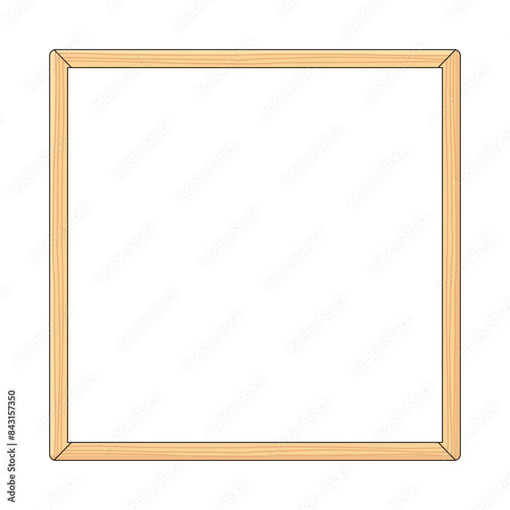 Simple square shape wooden frame with a white blank canvas board vector Simple square shape wooden frame with a white blank canvas board vector