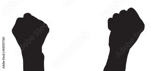 Silhouette of Two Hands Holding with Simple Space