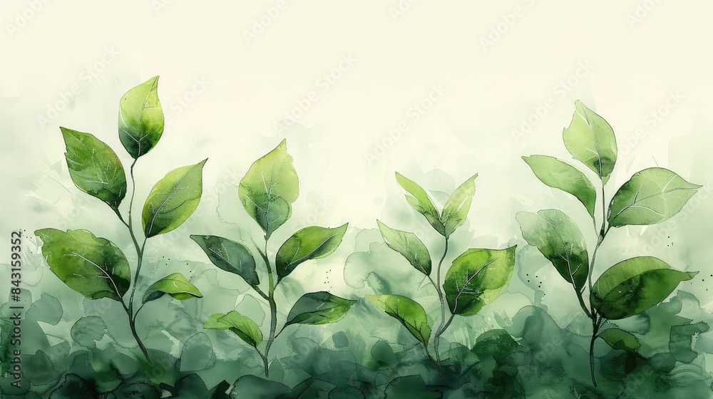 Obraz premium Springtime Celebration: Vibrant Watercolor Floral Design on a Natural Botanical Background