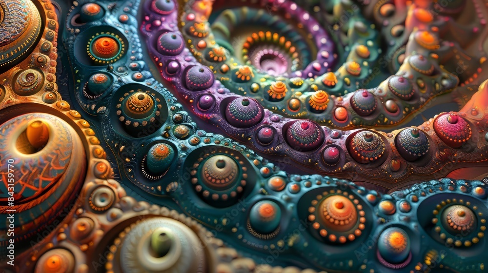 Colorful Fractal Pattern With Circular Shapes Colorful Fractal Pattern With Circular Shapes