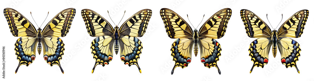 Fototapeta premium Collection of Swallowtail Butterflies
