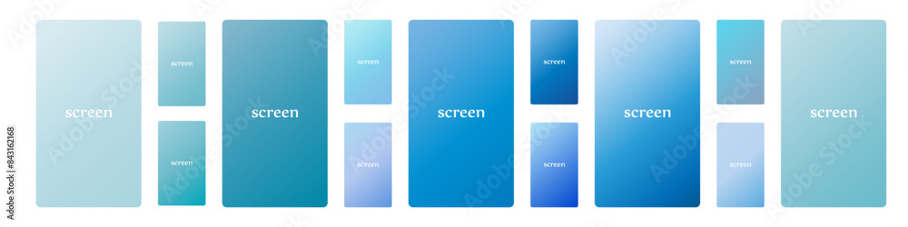 Obraz premium Vibrant and soft pastel gradient. smooth color background set for devices, pc and modern smartphone screen. soft pastel color backgrounds. vector ux and ui design backgrounds