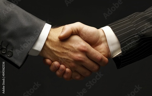 A strong handshake as a representation of business trust and partnership, embodying the spirit of professional agreement and collaboration. photo