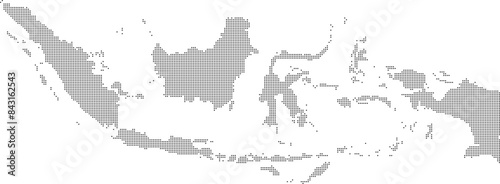 indonesia dotted halftone map with white background. indonesian map circle. global map