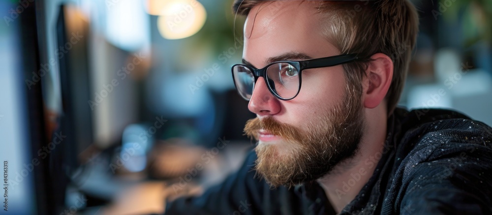 Software developer working with computers Software developer working with computers