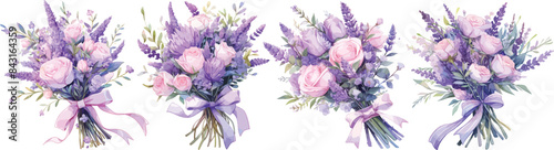 bouquet rose and lavender clipart vector for graphic resources	
