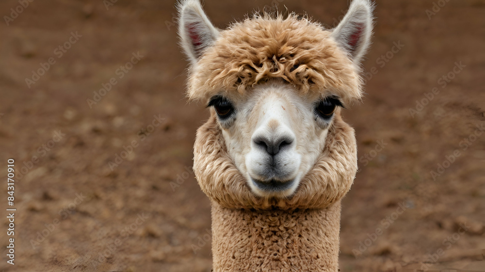 The cute animal alpaca, like small kind of camel The cute animal alpaca, like small kind of camel