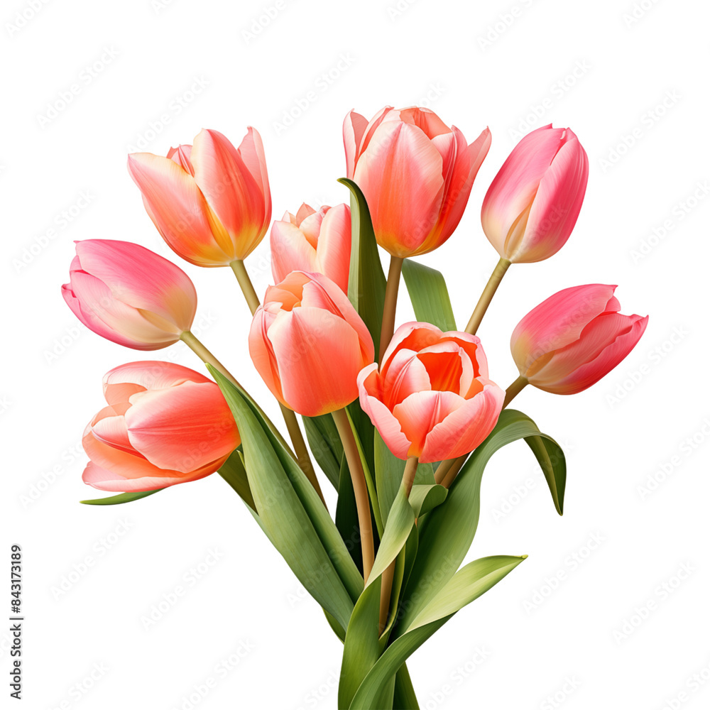 bouquet tulip flower for wedding, isolated on transparent background, cut out bouquet tulip flower for wedding, isolated on transparent background, cut out