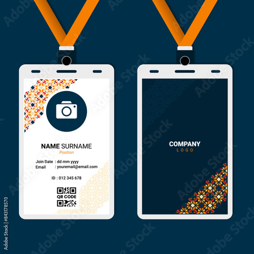 Arabic and Islamic Geometric ID Card Design for Business or Company