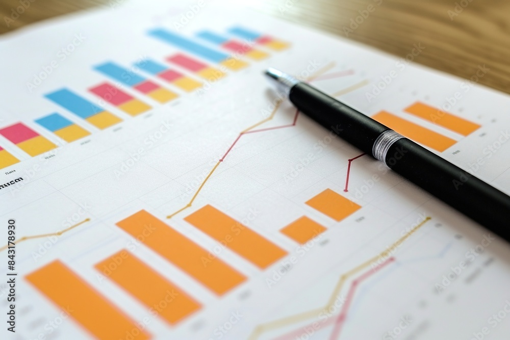 Graphs, charts and statistics on paper