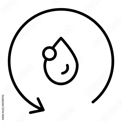 Water Cycle Vector Line Icon