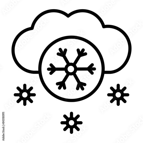 Snow Vector Line Icon