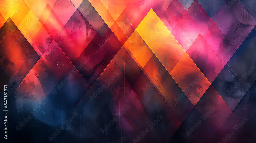Vibrant Abstract Geometric Art with Triangles Vibrant Abstract Geometric Art with Triangles