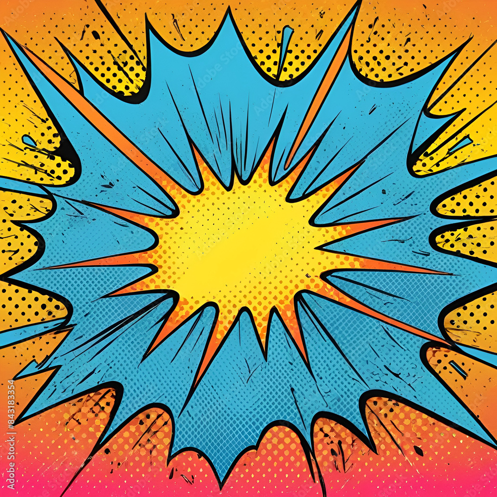 Abstract background with splashes, pop art comic sunburst background Abstract background with splashes, pop art comic sunburst background