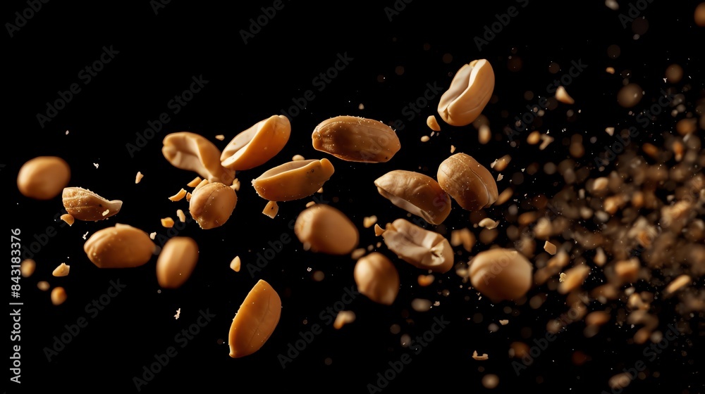 hazelnuts on a blackbackground hazelnuts on a blackbackground