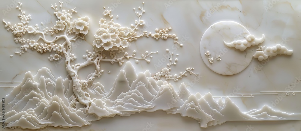 3d Chinese landscape Wallpaper Background golden art for digital printing wallpaper, mural, custom design wallpaper. AI generated illustration 3d Chinese landscape Wallpaper Background golden art for digital printing wallpaper, mural, custom design wallpaper. AI generated illustration