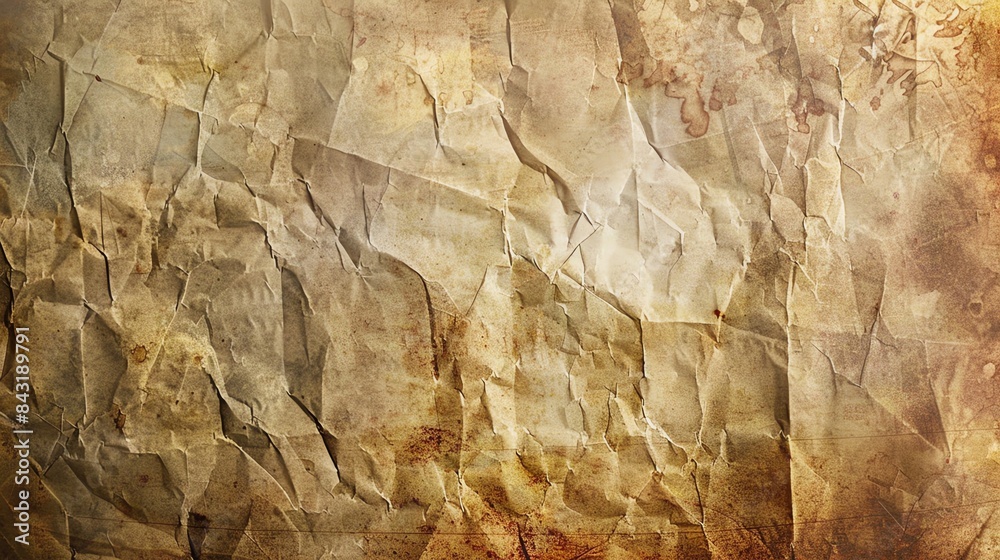 The image is a sepia-toned, crumpled piece of paper. The paper is old and has a rough texture. The image is a sepia-toned, crumpled piece of paper. The paper is old and has a rough texture.