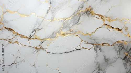 Luxurious marble wallpaper, white and gold veins, realistic texture