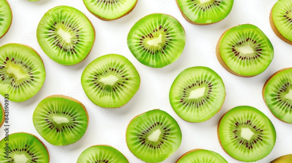 Kiwi slices on a white background Kiwi slices on a white background