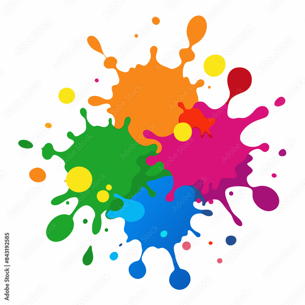 Splash of paints. Blobs. Paint splatter colourful. Splashing spots effect shape. Multicolored splash paintbrush liquid. Painting activity. Vector splash of paints isolated on white background. Splash of paints. Blobs. Paint splatter colourful. Splashing spots effect shape. Multicolored splash paintbrush liquid. Painting activity. Vector splash of paints isolated on white background.