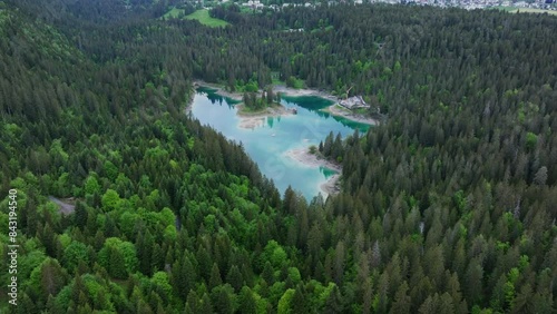Caumasee, lake with turquoise water, Switzerland