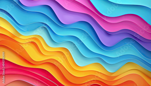 Abstract colorful wavy background. Created with Ai