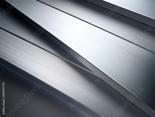 Modern abstract metallic background with sleek lines and reflective surfaces, perfect for technology and industrial designs.