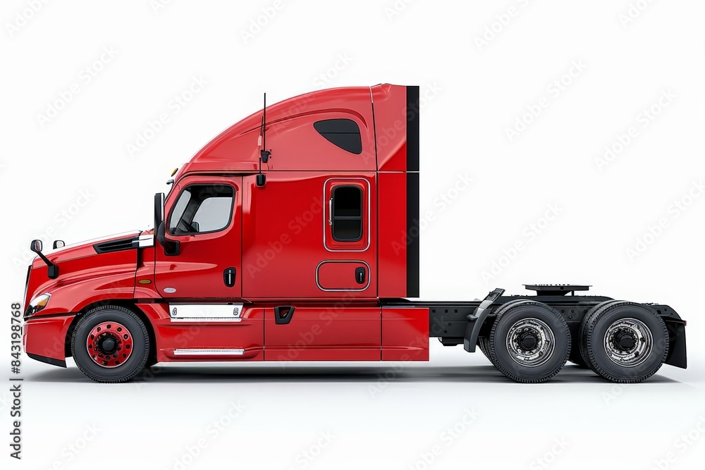 This side view image emphasizes the truck's imposing stature, symbolizing the vital role of trucking in modern commerce. This side view image emphasizes the truck's imposing stature, symbolizing the vital role of trucking in modern commerce.