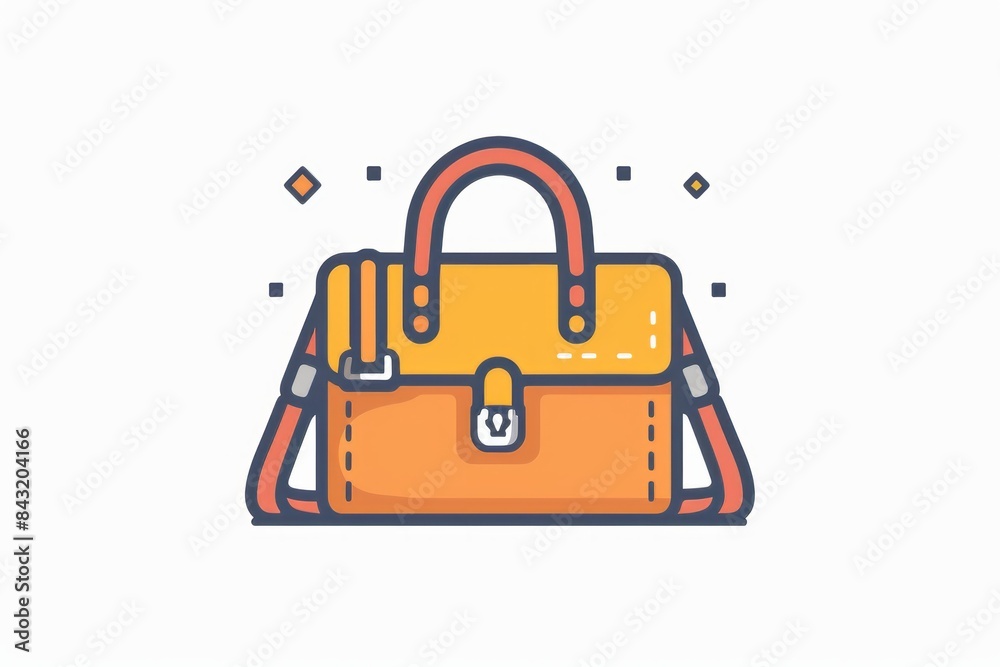Line Icon with Flat Graphics Element of Bag Vector Illustration stock illustration Line Icon with Flat Graphics Element of Bag Vector Illustration stock illustration