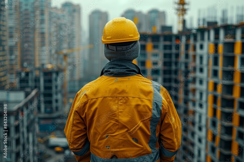 Construction engineer in standard safety gear on site Construction engineer in standard safety gear on site