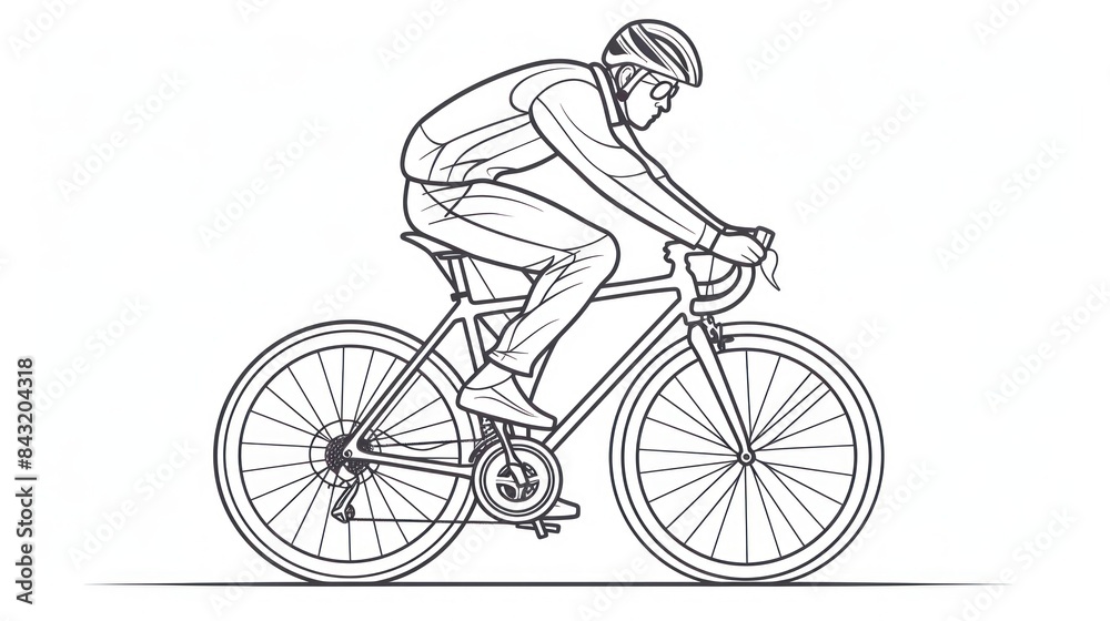 A man is riding a bicycle