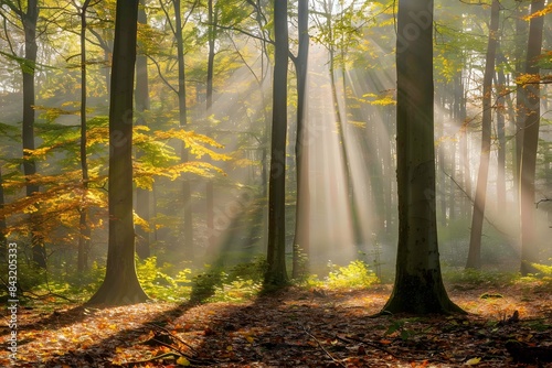 Sunlight in the Woods  A Bright Autumn Scene