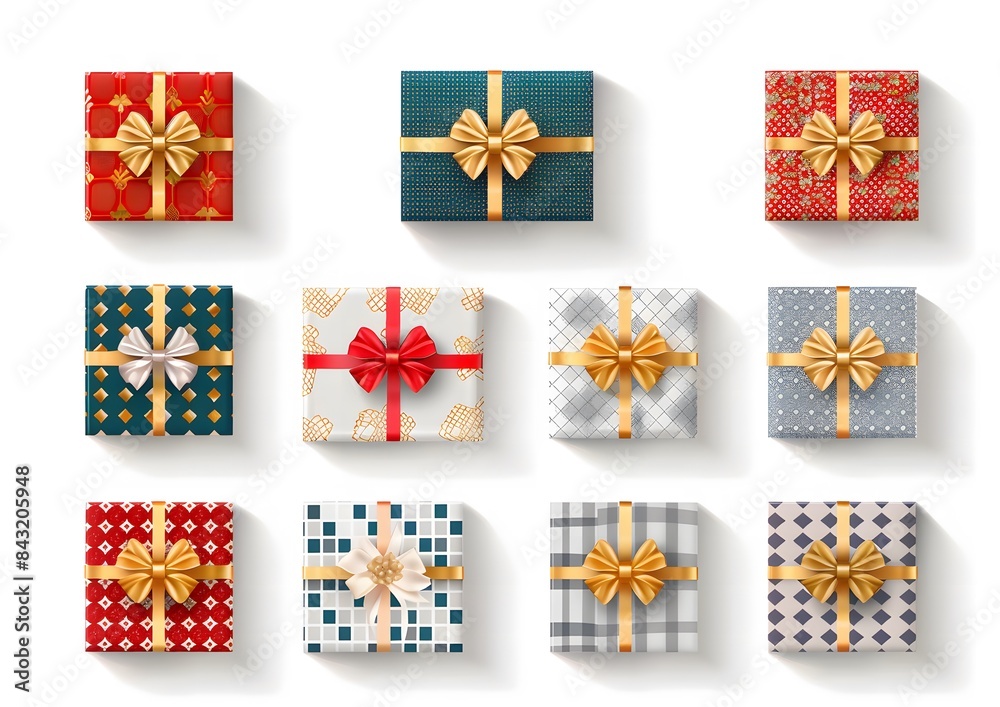Colorful Christmas Gift Boxes with Ribbons
Colorful Christmas Gift Boxes with Ribbons