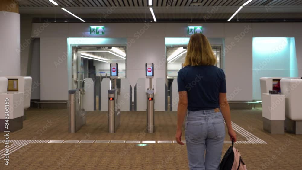 Access control systems in international airport. Validator. Checkpoint ...