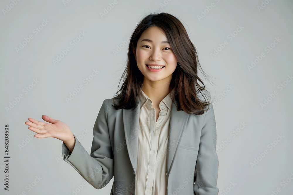Smiling Young Japanese Woman in Business Attire Smiling Young Japanese Woman in Business Attire