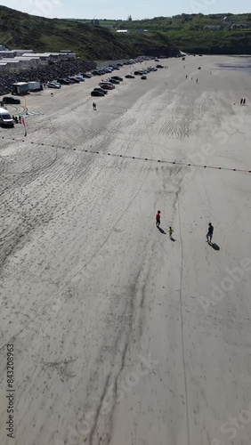 Aerial video over Rossnowlagh Beach Ireland photo