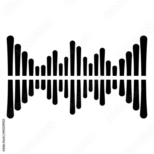 Black silhouette of a sound wave, representing audio, music, and sound technology.